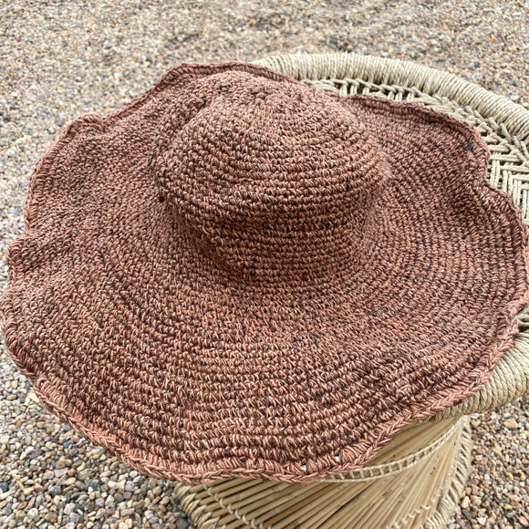 Janis Wide Brim Hemp Hat - Clay