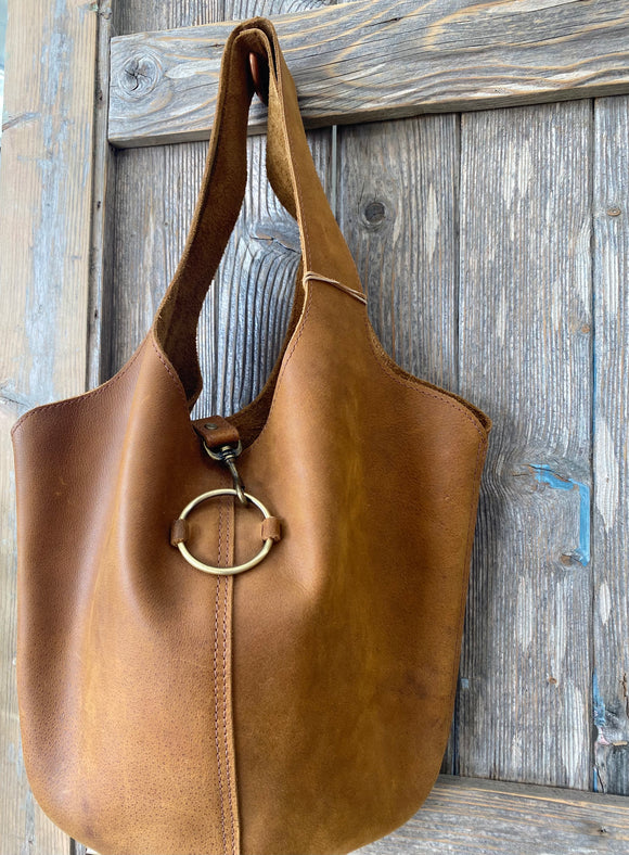 Leather Shoulder Bag - Antique Caramel